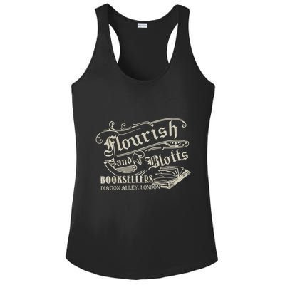 Flourish And Blotts Wizard Book Shop Ladies PosiCharge Competitor Racerback Tank