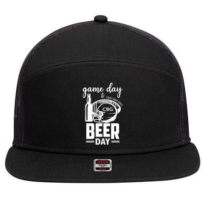 Football And Beer Day Gift 7 Panel Mesh Trucker Snapback Hat