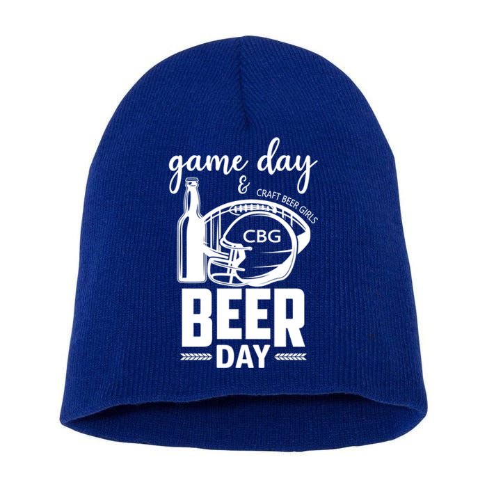 Football And Beer Day Gift Short Acrylic Beanie