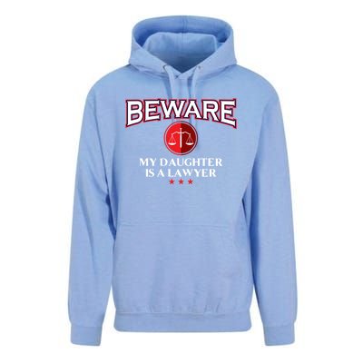 Funny Attorney Beware My Daughter Is A Lawyer Cool Daddy Meaningful Gift Unisex Surf Hoodie