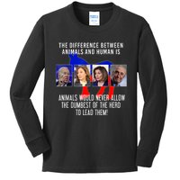 Funny Anti Biden Never Allow The Dumbest To Lead Democrats Kids Long Sleeve Shirt