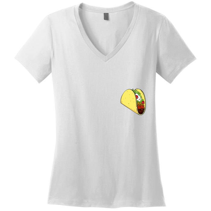 Front And Back Not Your Breakfast Taco Biden Rnc Women's V-Neck T-Shirt