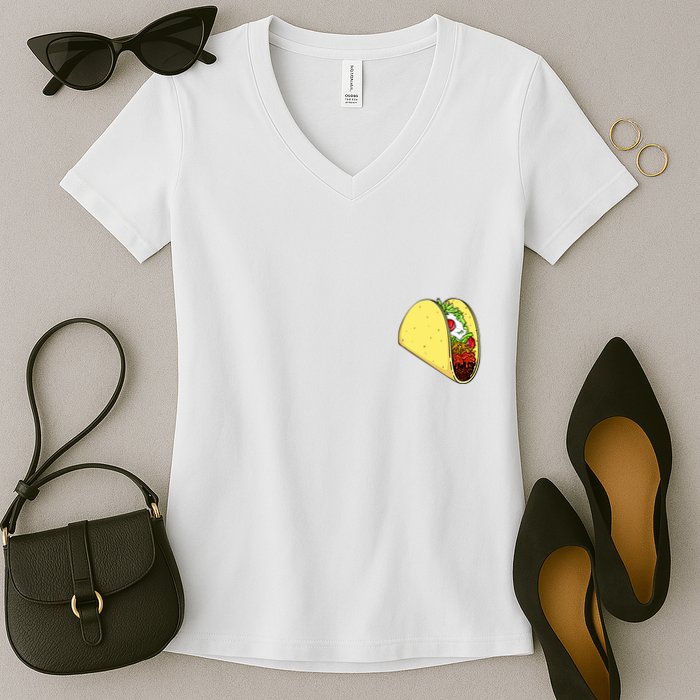Front And Back Not Your Breakfast Taco Biden Rnc Women's V-Neck T-Shirt
