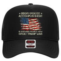 Funny Anti Biden BidenS Greatest Accomplishment Is Showing High Crown Mesh Back Trucker Hat