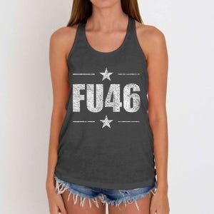 FU46 Anti Biden Pro Trump Funny Women's Knotted Racerback Tank