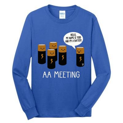 Funny Aa Battery Meeting Tall Long Sleeve T-Shirt