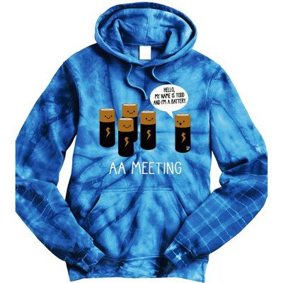 Funny Aa Battery Meeting Tie Dye Hoodie