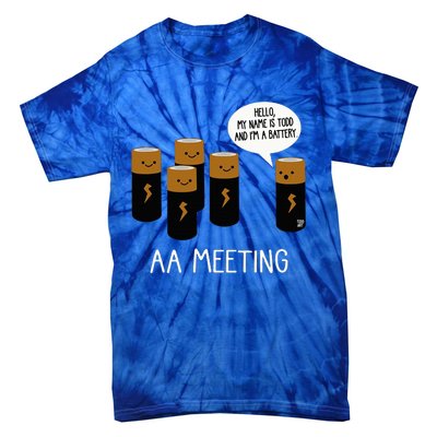 Funny Aa Battery Meeting Tie-Dye T-Shirt