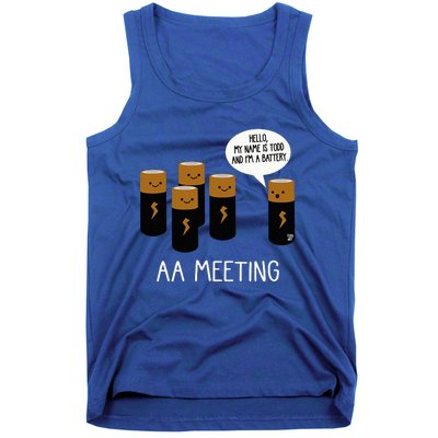 Funny Aa Battery Meeting Tank Top