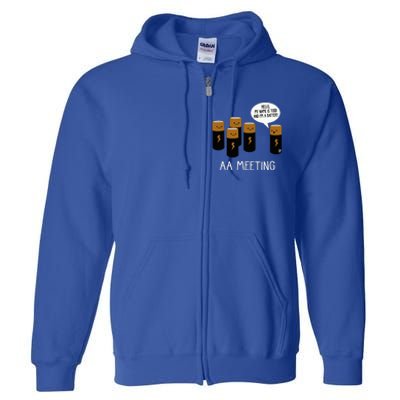 Funny Aa Battery Meeting Full Zip Hoodie