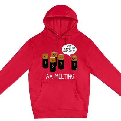 Funny Aa Battery Meeting Premium Pullover Hoodie