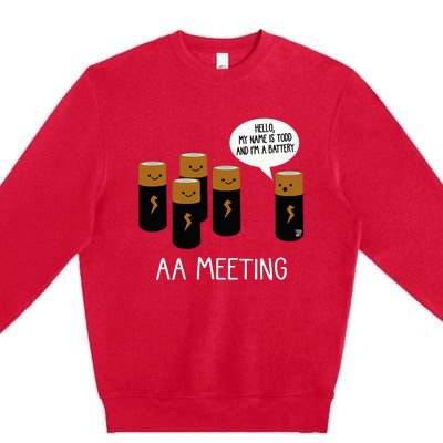 Funny Aa Battery Meeting Premium Crewneck Sweatshirt