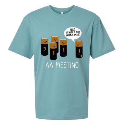 Funny Aa Battery Meeting Sueded Cloud Jersey T-Shirt