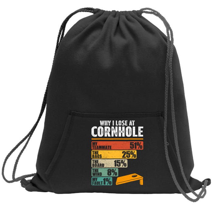 Why I Lose At Cornhole Sweatshirt Cinch Pack Bag