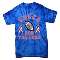 Football And Breast Cancer Cheer For The Cure Gift Tie-Dye T-Shirt