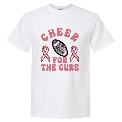 Football And Breast Cancer Cheer For The Cure Gift Garment-Dyed Heavyweight T-Shirt