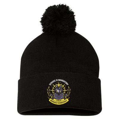 Funny Alien Bugs Are Enlist Today Pom Pom 12in Knit Beanie