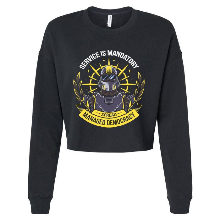 Funny Alien Bugs Are Enlist Today Cropped Pullover Crew