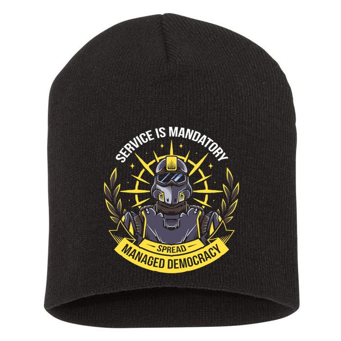 Funny Alien Bugs Are Enlist Today Short Acrylic Beanie