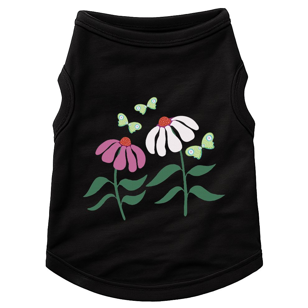 Flower And Butterfly Cone Flower And Butterflies Doggie Tank