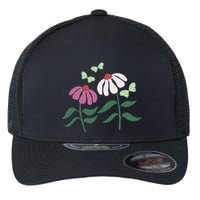 Flower And Butterfly Cone Flower And Butterflies Flexfit Unipanel Trucker Cap