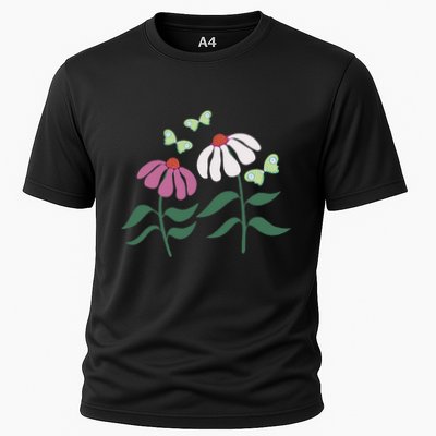 Flower And Butterfly Cone Flower And Butterflies Performance Shirt