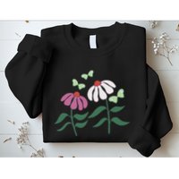Flower And Butterfly Cone Flower And Butterflies Sweatshirt