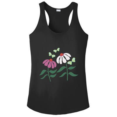 Flower And Butterfly Cone Flower And Butterflies Ladies PosiCharge Competitor Racerback Tank