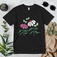 Flower And Butterfly Cone Flower And Butterflies Premium T-Shirt