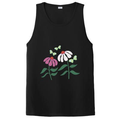 Flower And Butterfly Cone Flower And Butterflies PosiCharge Competitor Tank