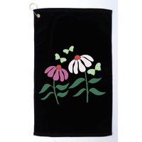 Flower And Butterfly Cone Flower And Butterflies Golf Towel