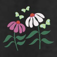 Flower And Butterfly Cone Flower And Butterflies Golf Towel