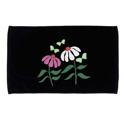 Flower And Butterfly Cone Flower And Butterflies Microfiber Hand Towel
