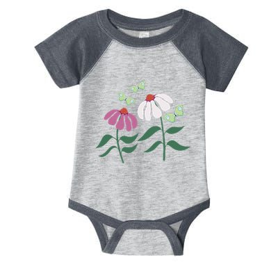 Flower And Butterfly Cone Flower And Butterflies Infant Baby Jersey Bodysuit