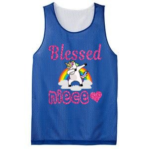 Funny Aunties Blessed Niece Dabbing Unicorns Pink Cool Gift Mesh Reversible Basketball Jersey Tank