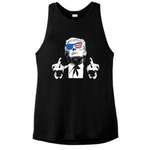 (Front And Back) You Missed Trump 2024 Us American Flag Cool Gift Ladies PosiCharge Tri-Blend Wicking Tank