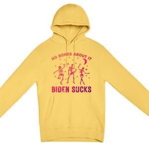 Funny Anti Biden Halloween Biden Sucks Dancing Skeletons Meaningful Gift Premium Pullover Hoodie