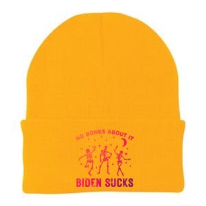 Funny Anti Biden Halloween Biden Sucks Dancing Skeletons Meaningful Gift Knit Cap Winter Beanie