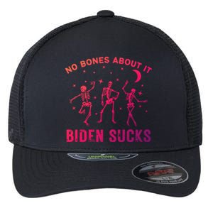 Funny Anti Biden Halloween Biden Sucks Dancing Skeletons Meaningful Gift Flexfit Unipanel Trucker Cap