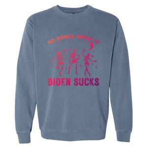 Funny Anti Biden Halloween Biden Sucks Dancing Skeletons Meaningful Gift Garment-Dyed Sweatshirt