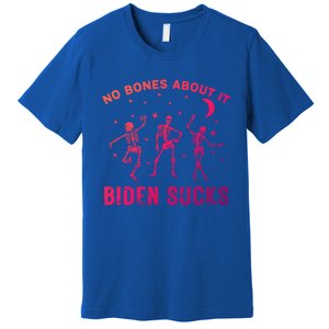 Funny Anti Biden Halloween Biden Sucks Dancing Skeletons Meaningful Gift Premium T-Shirt