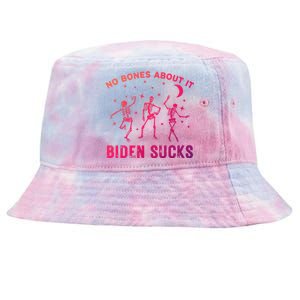 Funny Anti Biden Halloween Biden Sucks Dancing Skeletons Meaningful Gift Tie-Dyed Bucket Hat