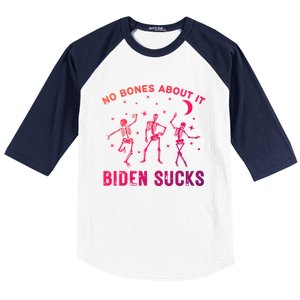 Funny Anti Biden Halloween Biden Sucks Dancing Skeletons Meaningful Gift Baseball Sleeve Shirt