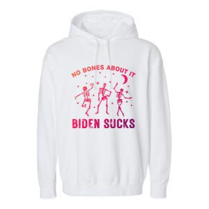 Funny Anti Biden Halloween Biden Sucks Dancing Skeletons Meaningful Gift Garment-Dyed Fleece Hoodie