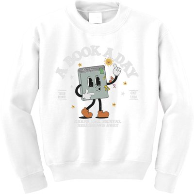 Funny A Book A Day Keep The Mental Breakdown Away Book Lover Kids Sweatshirt