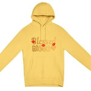 Funny Aunties Blessed Niece Heart Gift Premium Pullover Hoodie