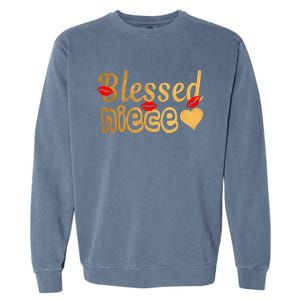 Funny Aunties Blessed Niece Heart Gift Garment-Dyed Sweatshirt