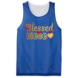 Funny Aunties Blessed Niece Heart Gift Mesh Reversible Basketball Jersey Tank