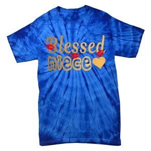 Funny Aunties Blessed Niece Heart Gift Tie-Dye T-Shirt