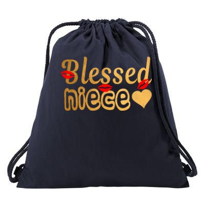 Funny Aunties Blessed Niece Heart Gift Drawstring Bag